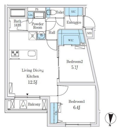 ソラシアレジデンス亀戸の物件間取画像